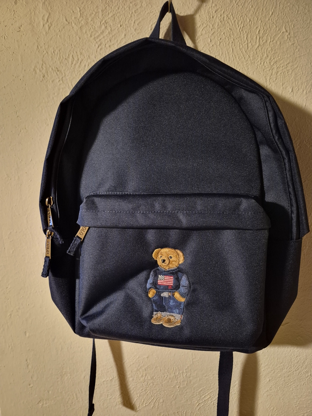 Polo by Ralph Lauren Navy Backpack with Bear Embroidery